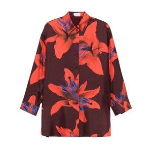 Alexander Mcqueen Bordeaux Floral Print Shirt - NWT
